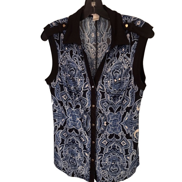 Cache Women’s Sleeveless Button Down collared Top Size L - Picture 2 of 9